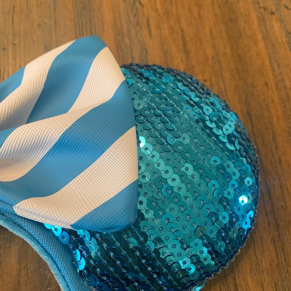 Disney Cruise Line Loungefly Blue Teal Sequins Minnie Ears Headband Ears - Picture 5 of 8